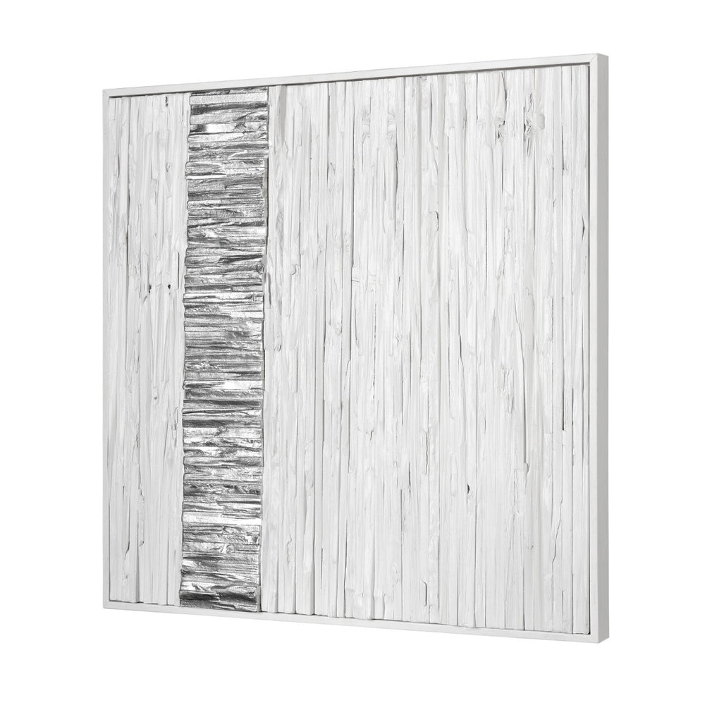 Atlas Stripe Wood I Modern Geometric Dimensional Wall Art with Metallic Accent for Contemporary Spaces WA11154-01