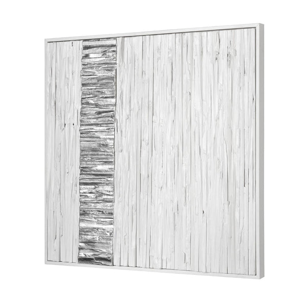 Atlas Stripe Wood I Modern Geometric Dimensional Wall Art with Metallic Accent for Contemporary Spaces WA11154-01