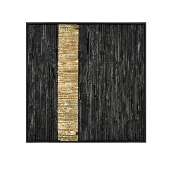 Atlas Stripe Wood II Dimensional Wall Art - Modern Black & Gold/Silver Accent for Chic Home Decor WA11154-02