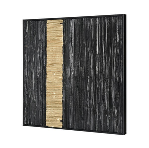 Atlas Stripe Wood II Dimensional Wall Art - Modern Black & Gold/Silver Accent for Chic Home Decor WA11154-02