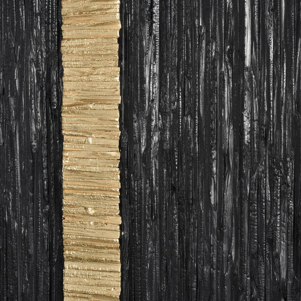 Atlas Stripe Wood II Dimensional Wall Art - Modern Black & Gold/Silver Accent for Chic Home Decor WA11154-02