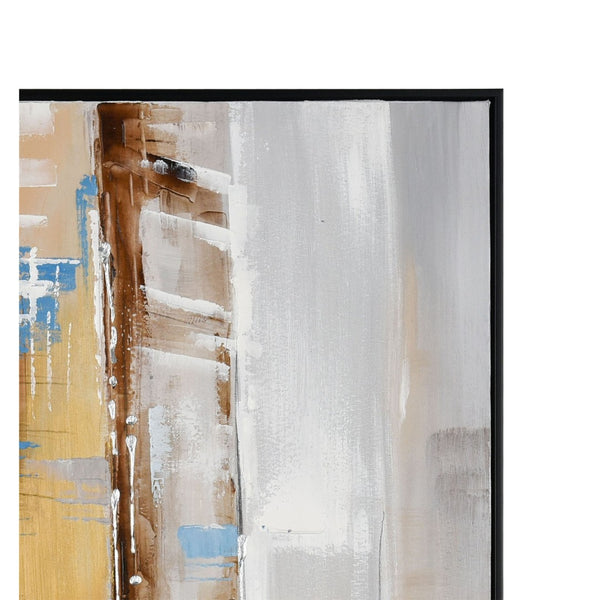 Atlas Symphony Urban Cityscape Wall Art - Textured Acrylic with Black Floating Frame for Modern Interiors WA11157-01