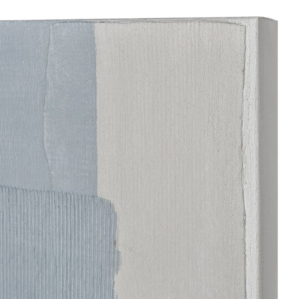 Atlas Tierra I Hand-Painted Abstract Wall Art - Tranquil Blue Canvas for Modern Coastal Decor WA11159-01