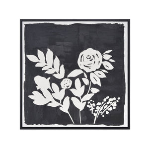 Atlas Umbra Framed Botanical Wall Art - Striking White Silhouette on Textured Black Background, Modern Decor WA11163-01