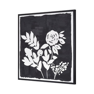 Atlas Umbra Framed Botanical Wall Art - Striking White Silhouette on Textured Black Background, Modern Decor WA11163-01