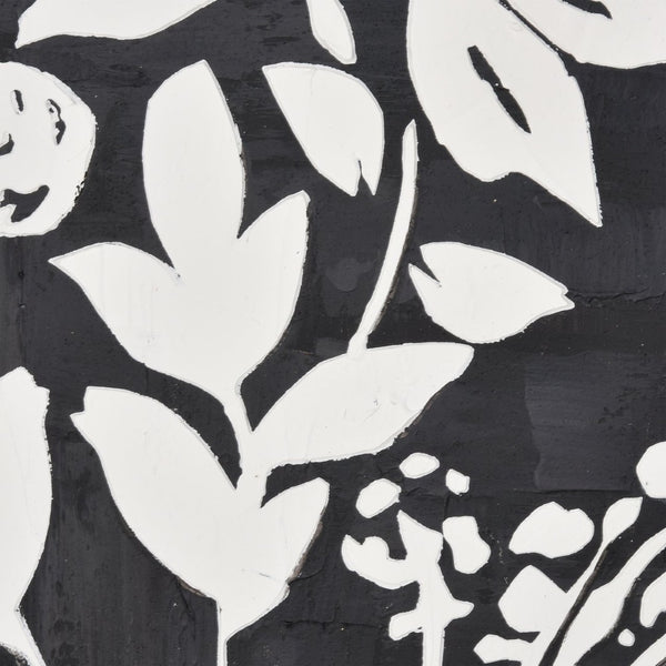 Atlas Umbra Framed Botanical Wall Art - Striking White Silhouette on Textured Black Background, Modern Decor WA11163-01