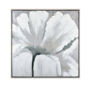 Atlas Valerie Blooms Framed Wall Art - Elegant White Poppy in Silver Frame for Modern Home Décor Accent WA11165-01