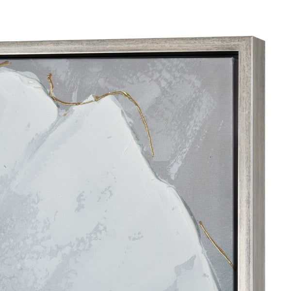 Atlas Valerie Blooms Framed Wall Art - Elegant White Poppy in Silver Frame for Modern Home Décor Accent WA11165-01