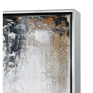 Atlas Vantage Point Hand-Painted Abstract Canvas Wall Art in Earth Tones with Silver Floating Frame WA11166-01