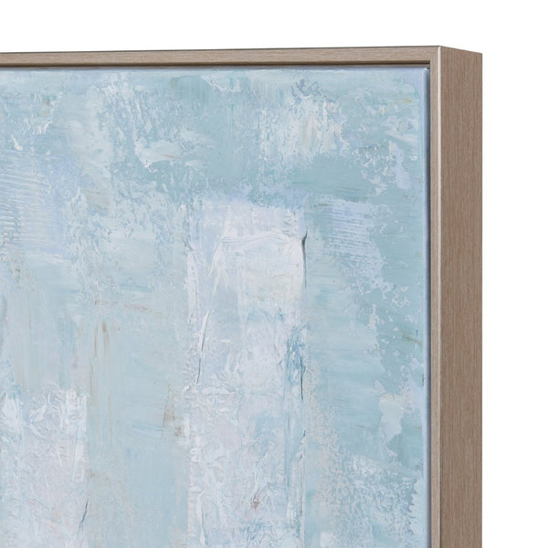Atlas Varian Oversized Framed Wall Art in Serene Blue & White - Elegant Modern Abstract Canvas Decor WA11167-01