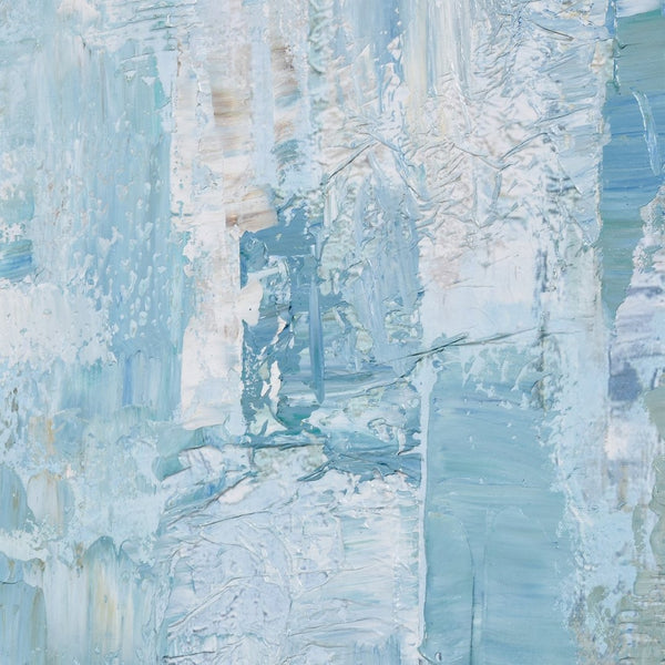 Atlas Varian Oversized Framed Wall Art in Serene Blue & White - Elegant Modern Abstract Canvas Decor WA11167-01