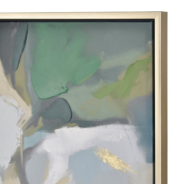 Atlas Verde Abstract Framed Wall Art - Bold Brushstrokes, Gold Accents & Modern Elegance for Your Space WA11169-01