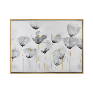 Atlas Wald Poppy Framed Wall Art - Elegant Black & White Floral Decor with Gold Accents for Any Room WA11173-01