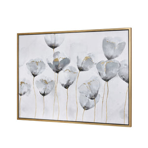 Atlas Wald Poppy Framed Wall Art - Elegant Black & White Floral Decor with Gold Accents for Any Room WA11173-01