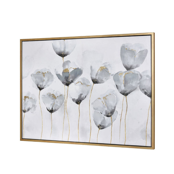 Atlas Wald Poppy Framed Wall Art - Elegant Black & White Floral Decor with Gold Accents for Any Room WA11173-01