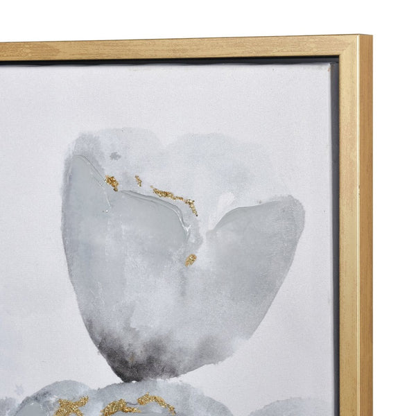 Atlas Wald Poppy Framed Wall Art - Elegant Black & White Floral Decor with Gold Accents for Any Room WA11173-01