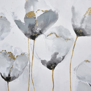 Atlas Wald Poppy Framed Wall Art - Elegant Black & White Floral Decor with Gold Accents for Any Room WA11173-01
