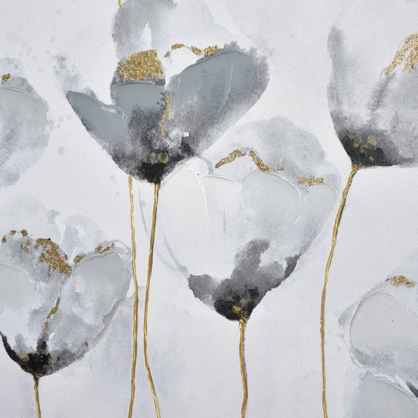 Atlas Wald Poppy Framed Wall Art - Elegant Black & White Floral Decor with Gold Accents for Any Room WA11173-01