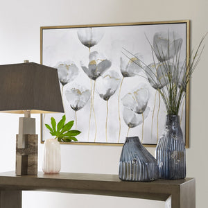 Atlas Wald Poppy Framed Wall Art - Elegant Black & White Floral Decor with Gold Accents for Any Room WA11173-01