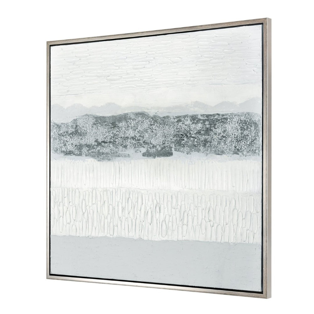 Atlas Walters Bay Framed Wall Art - Abstract Coastal Design in Muted Greys for Modern Home Decor Elegance WA11175-01