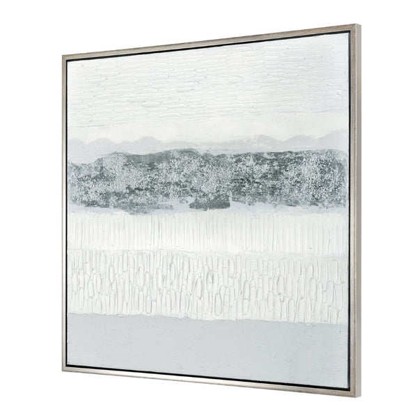 Atlas Walters Bay Framed Wall Art - Abstract Coastal Design in Muted Greys for Modern Home Decor Elegance WA11175-01