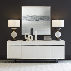 Atlas Walters Bay Framed Wall Art - Abstract Coastal Design in Muted Greys for Modern Home Decor Elegance WA11175-01
