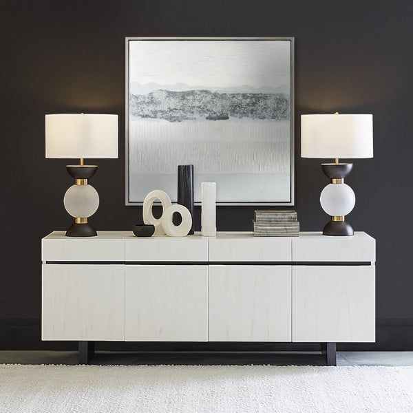 Atlas Walters Bay Framed Wall Art - Abstract Coastal Design in Muted Greys for Modern Home Decor Elegance WA11175-01