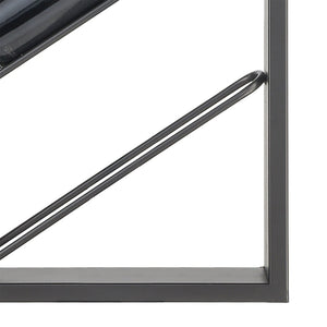 Atlas Wavertree Wine Rack - Modern Wall-Mounted Storage for 8 Bottles, Perfect for Stylish Home Bars Angled Black WA11176-01