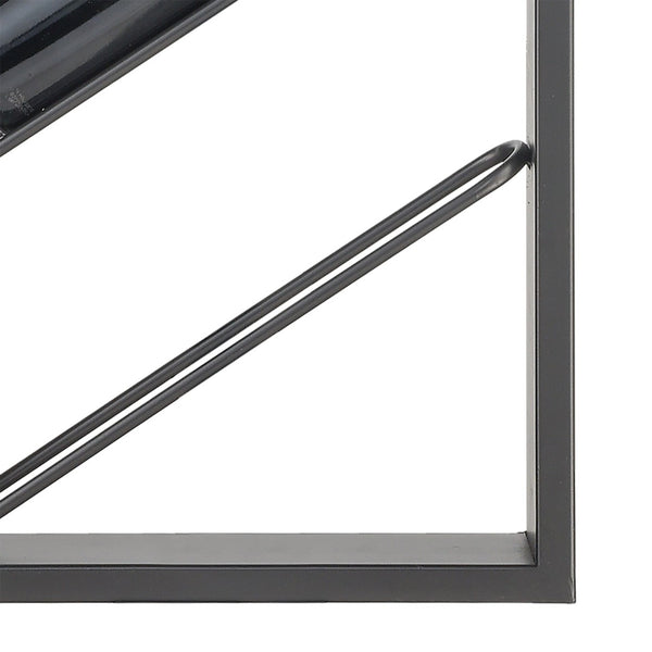 Atlas Wavertree Wine Rack - Modern Wall-Mounted Storage for 8 Bottles, Perfect for Stylish Home Bars Angled Black WA11176-01