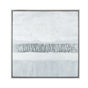 Atlas Weber Lake Framed Wall Art - Modern Abstract Piece with Silver Accents for Contemporary Elegance WA11178-01