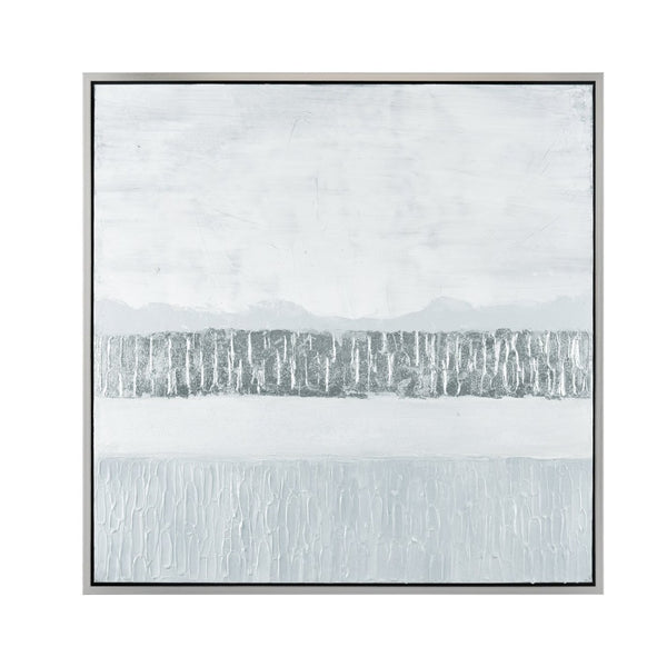 Atlas Weber Lake Framed Wall Art - Modern Abstract Piece with Silver Accents for Contemporary Elegance WA11178-01