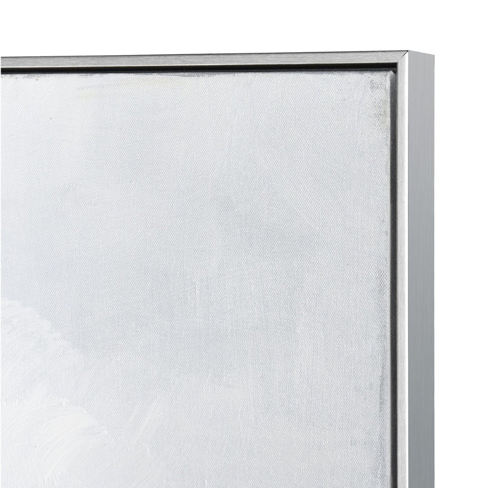 Atlas Weekend Serene Lakeside Framed Wall Art - Hand-Painted Acrylic with Silver Accents for Coastal Decor WA11179-01