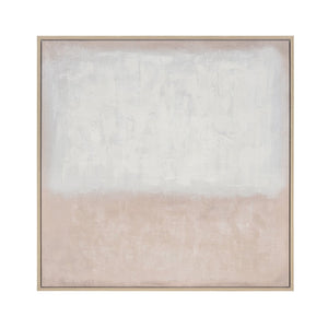 Atlas White Large-Scale Abstract Wall Art in Soft Ivory & Tan – Framed Elegance for Modern Interiors WA11181-01