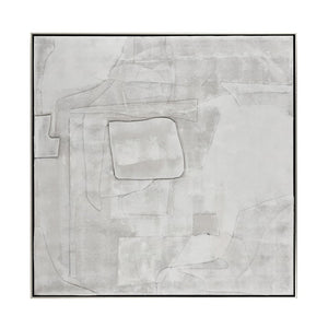 Atlas Whiten Textured Abstract Wall Art in Silver Frame – Modern Sculptural Design for Home Decor Whiten II Abstract Framed Wall Art WA11182-02