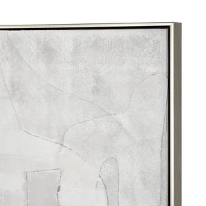 Atlas Whiten Textured Abstract Wall Art in Silver Frame – Modern Sculptural Design for Home Decor Whiten II Abstract Framed Wall Art WA11182-02