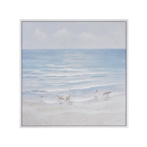 Atlas Wiggins Pass Framed Coastal Wall Art - Tranquil Beach Scene in Soft Blues & Sandy Neutrals Decor WA11183-01