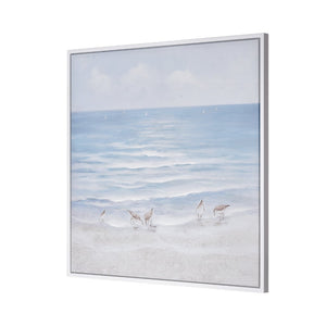 Atlas Wiggins Pass Framed Coastal Wall Art - Tranquil Beach Scene in Soft Blues & Sandy Neutrals Decor WA11183-01