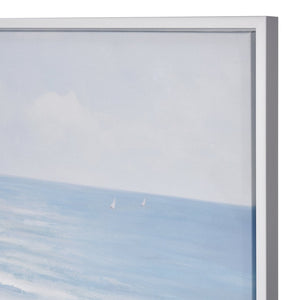 Atlas Wiggins Pass Framed Coastal Wall Art - Tranquil Beach Scene in Soft Blues & Sandy Neutrals Decor WA11183-01