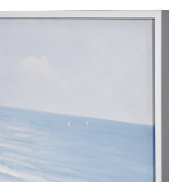Atlas Wiggins Pass Framed Coastal Wall Art - Tranquil Beach Scene in Soft Blues & Sandy Neutrals Decor WA11183-01