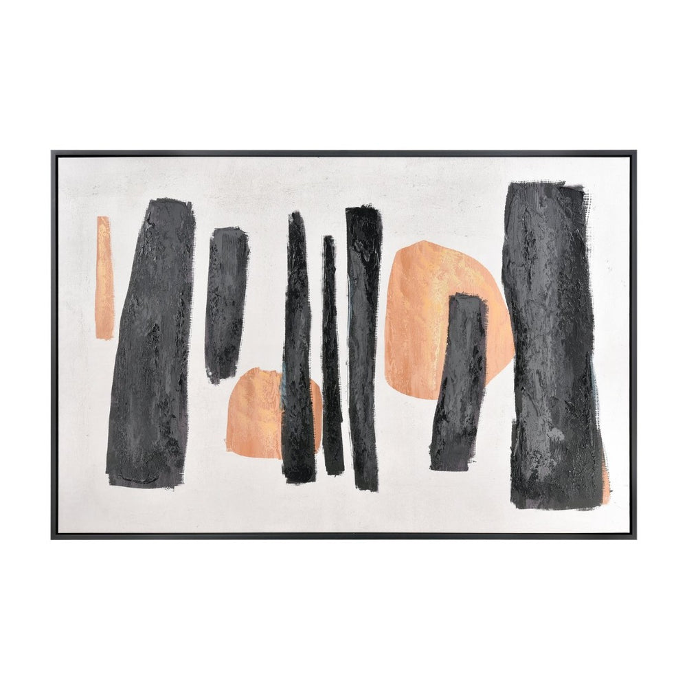 Atlas Wilkes Oversized Midcentury Abstract Wall Art - Bold Curvilinear Design with Textured Finish & Frame WA11184-01