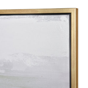Atlas Yates Abstract Coastal Wall Art with Textured Gold Accents - Framed, Ready to Hang, 47.25" Wide WA11187-01
