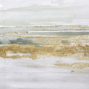 Atlas Yates Abstract Coastal Wall Art with Textured Gold Accents - Framed, Ready to Hang, 47.25" Wide WA11187-01