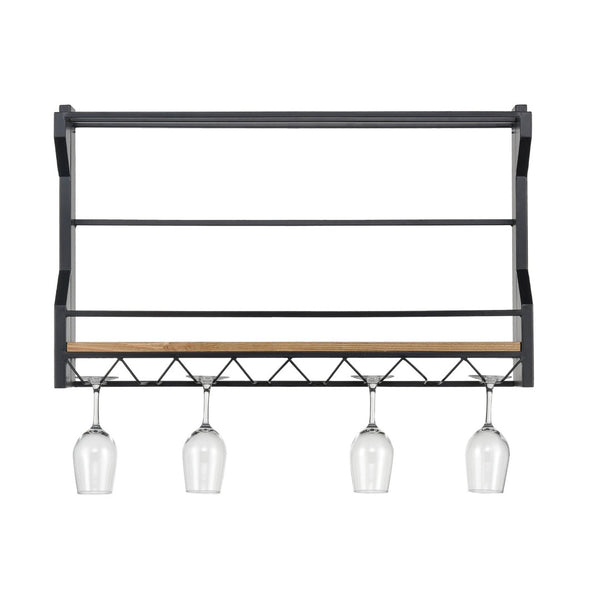 Atlas Wavertree Wine Rack - Modern Wall-Mounted Storage for 8 Bottles, Perfect for Stylish Home Bars Black WA11191-01