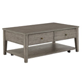 Homelegance By Top-Line Juniper Antique Grey Finish Grey Fiber Cement Table with Self Grey Wood