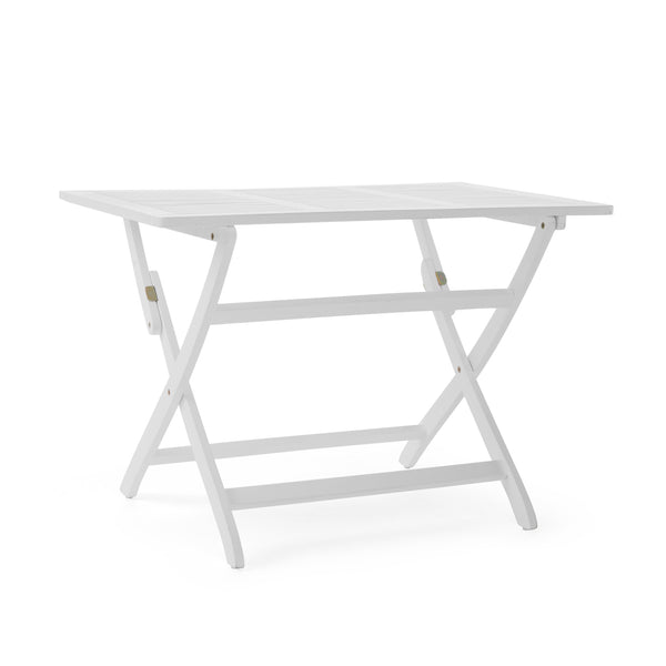 English Elm Positano Solid Acacia Outdoor Folding Table with Slatted Top for Patio or Deck 59327.00WHI-59328.00WHI4