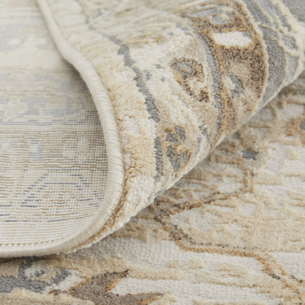 Feizy Rugs Celene Vintage-inspired Floral Rug - Elegant Power Loomed Design In Warm Neutral Palette For Any Space Tan,Ivory,Gray Viscose,Polyester Cel39kvfbgegryg00