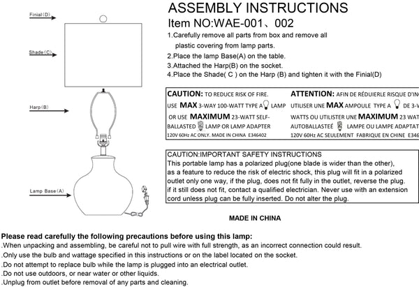 Surya Warren Elegant 27" Traditional Accent Table Lamp - Timeless Design For Living Room & Bedroom Decor Body, Cream,Finial, Metallic ,Nickel,Harp, Metallic ,Nickel,Cord, Translucent Ceramic,Linen,Cotton,Iron Wae-001