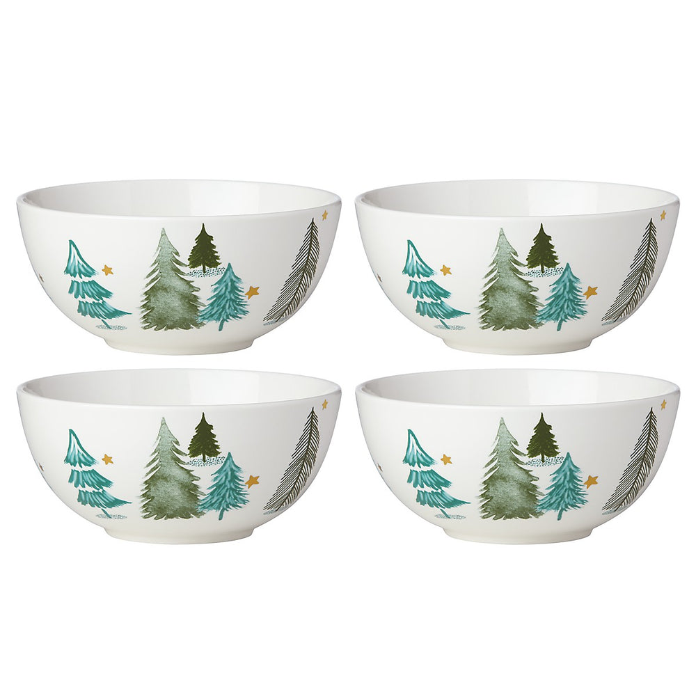 Lenox Balsam Lane 4-Piece All-Purpose Bowl Set Green, WHITE PORCELAIN 880067