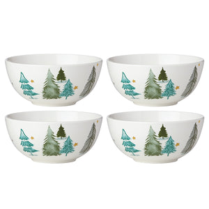 Lenox Balsam Lane 4-Piece All-Purpose Bowl Set Green, WHITE PORCELAIN 880067