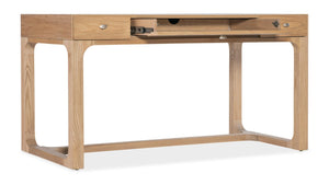 Hooker Furniture Documents Pecan Writing Desk With Keyboard Drawer, 3 Removable-Divider Drawers & Pewter Knobs, Casual Style 6018-10458-85